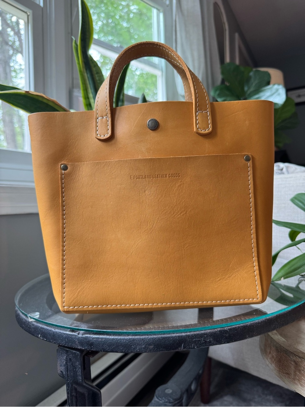 Portland Leather Mustard Tan Small Leather Tote